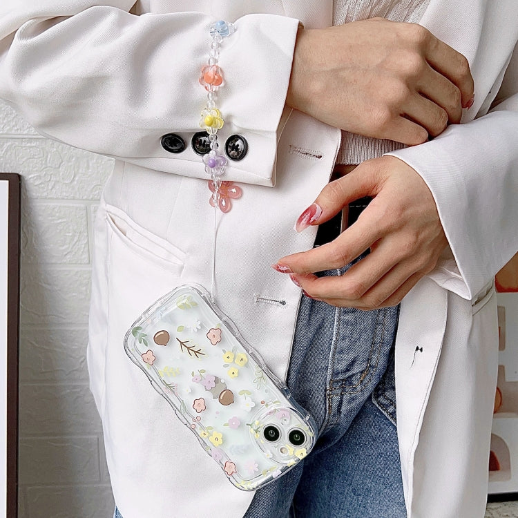 Avelena | iPhone 14 Kleines Blumentelefonetui mit Armband - Grüner Zweig