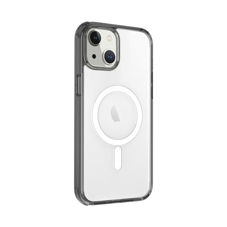 Avelena | iPhone 14 Plus Magsafe Magnet Airbag stoßfest TPU + PC Handyhülle - Transparent Grau