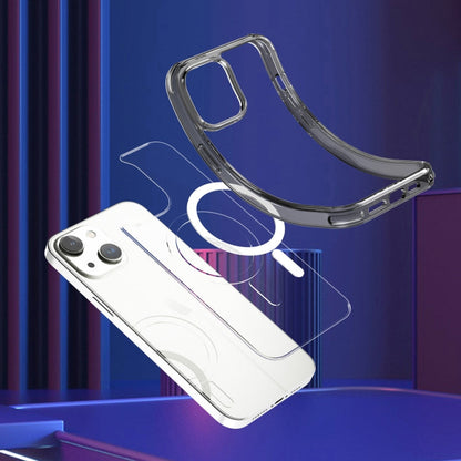 Avelena | iPhone 14 Plus Magsafe Magnet Airbag stoßfest TPU + PC Handyhülle - Transparent Grau