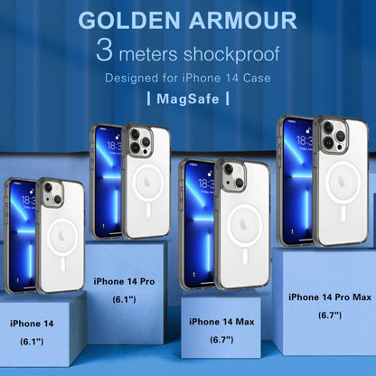 Avelena | iPhone 14 Plus Magsafe Magnet Airbag stoßfest TPU + PC Handyhülle - Transparent Grau