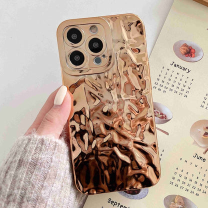 Avelena | iPhone 14 Plus Meteoritenstruktur Elektroplattierung TPU Handytasche - Gold