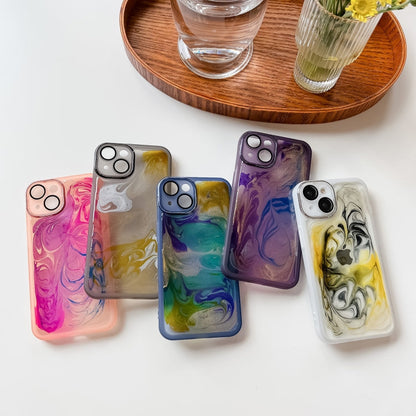 Avelena | iPhone 14 Ölmalerei Elektroplattierung TPU Handytasche - lila