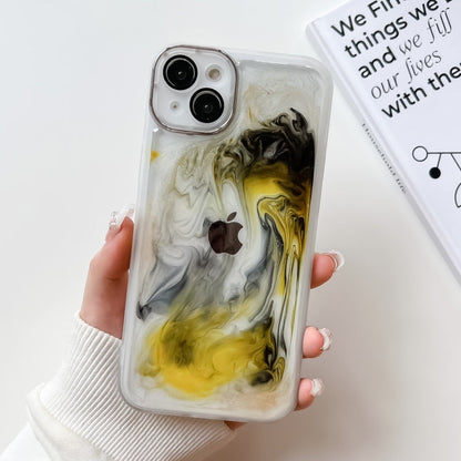 Avelena | iPhone 14 Plus Ölgemälde Elektroplattierung TPU Handyhülle - Weiß
