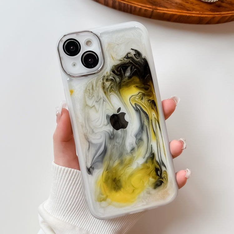 Avelena | iPhone 14 Plus Ölgemälde Elektroplattierung TPU Handyhülle - Weiß