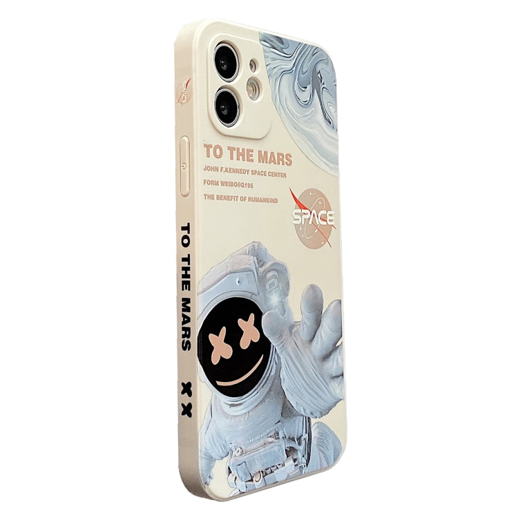 Avelena | iPhone 14 Pro Max Martian Astronaut Muster Stoßfeste Handytasche - Weiß