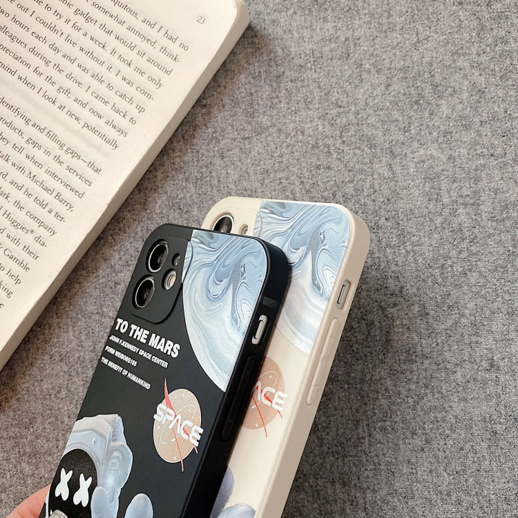 Avelena | iPhone 14 Pro Max Martian Astronaut Muster Stoßfeste Handytasche - Weiß