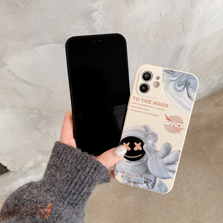 Avelena | iPhone 14 Pro Max Martian Astronaut Muster Stoßfeste Handytasche - Weiß