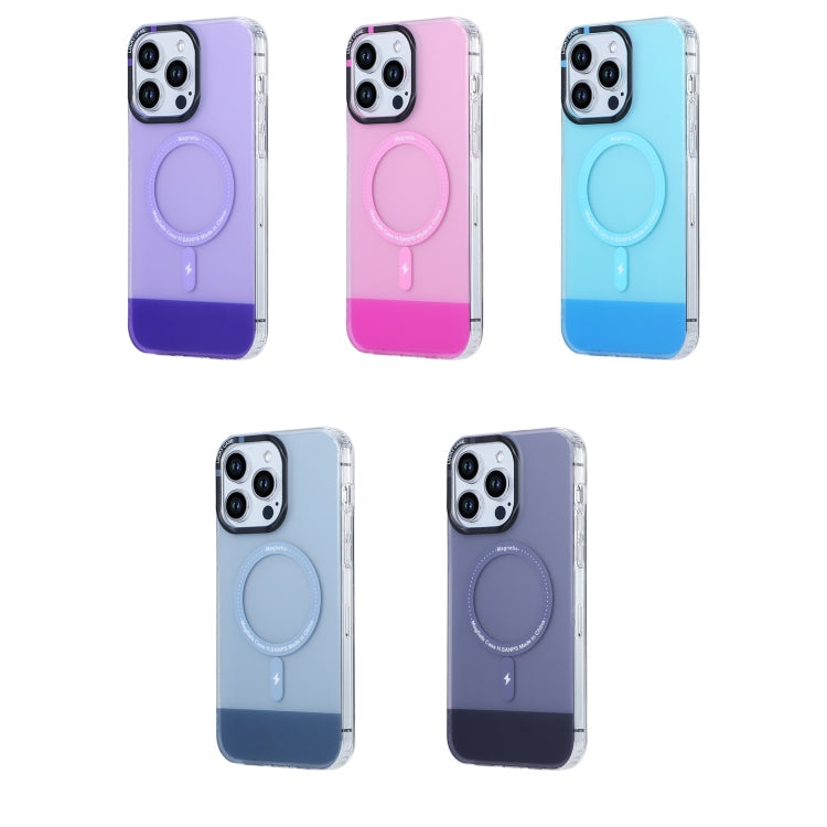 Avelena | iPhone 15 PC + TPU IMD MagSafe Magnet Handyhülle - Grau
