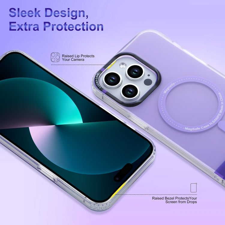 Avelena | iPhone 15 PC + TPU IMD MagSafe Magnet Handyhülle - Grau