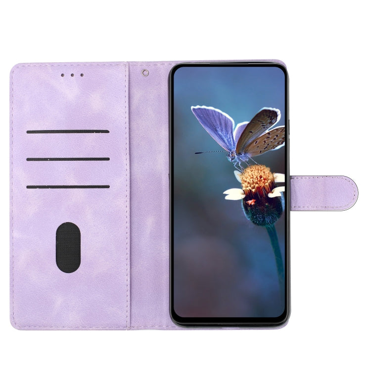 Avelena | Iphone 14 Plus Blumen Schmetterlings Prägungsmuster Leder Telefonhülle - Lila