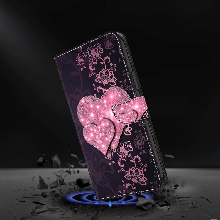 Avelena | iPhone 13 / 14 Kristall 3D Stoßfest Schutzhülle aus Leder - Lace Love