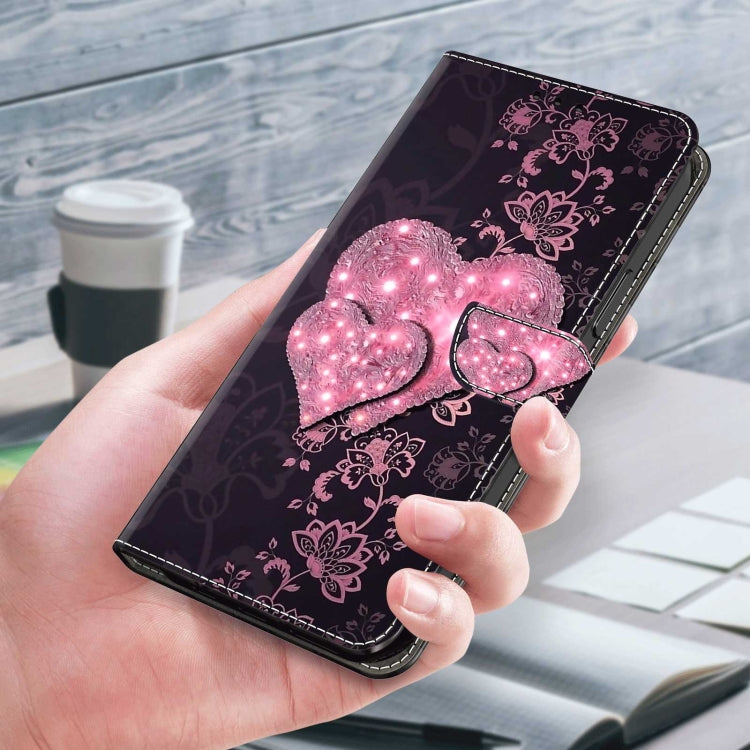 Avelena | iPhone 13 / 14 Kristall 3D Stoßfest Schutzhülle aus Leder - Lace Love
