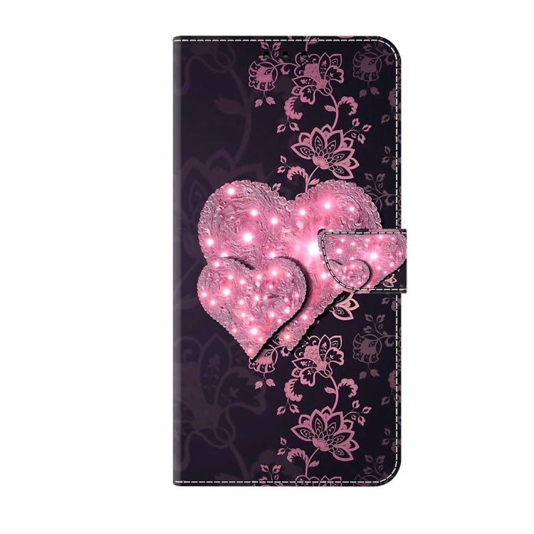 Avelena | iPhone 13 / 14 Kristall 3D Stoßfest Schutzhülle aus Leder - Lace Love