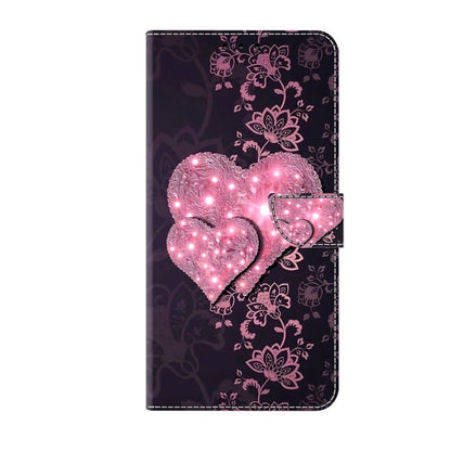 Avelena | iPhone 13 / 14 Kristall 3D Stoßfest Schutzhülle aus Leder - Lace Love