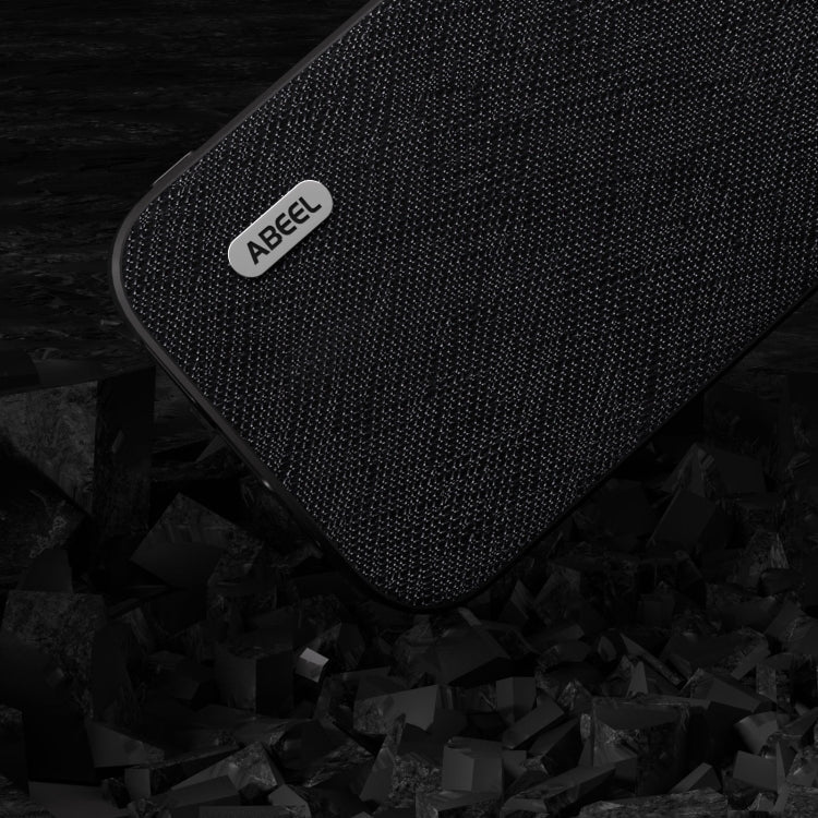 Avelena | Iphone 14 Plus Abeel Kreuzstruktur Echtes Leder Handytasche - Schwarz
