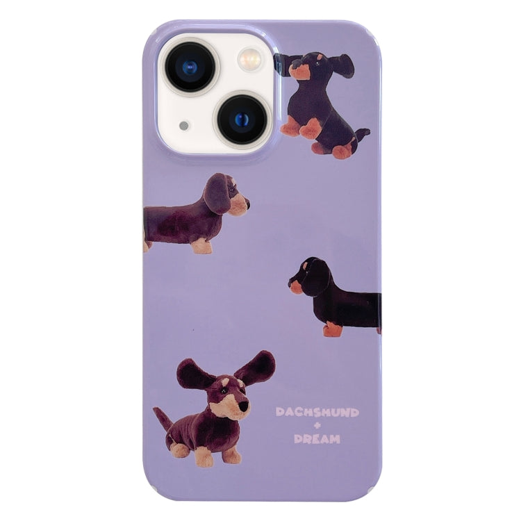 Avelena | Iphone 14 Plus Bemaltes Muster Pc Handyhülle - Dachshund Hund