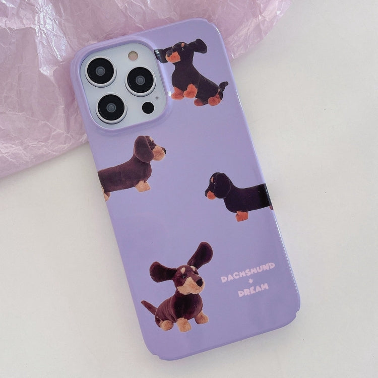 Avelena | Iphone 14 Plus Bemaltes Muster Pc Handyhülle - Dachshund Hund