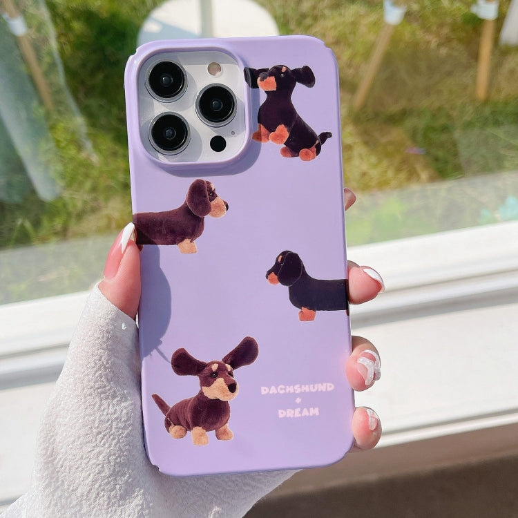 Avelena | Iphone 14 Plus Bemaltes Muster Pc Handyhülle - Dachshund Hund
