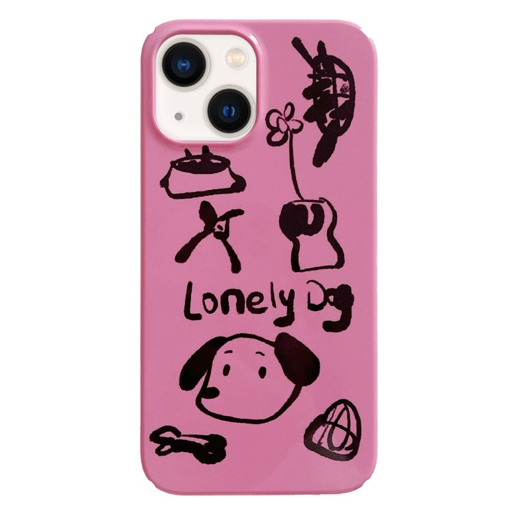 Avelena | Iphone 14 Plus Lackiertes Muster Pc Handyhülle - Einsamer Hund