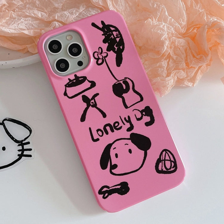 Avelena | Iphone 14 Plus Lackiertes Muster Pc Handyhülle - Einsamer Hund