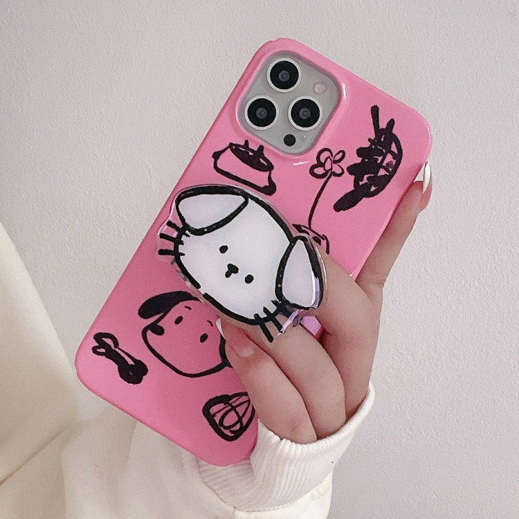 Avelena | Iphone 14 Plus Lackiertes Muster Pc Handyhülle - Einsamer Hund