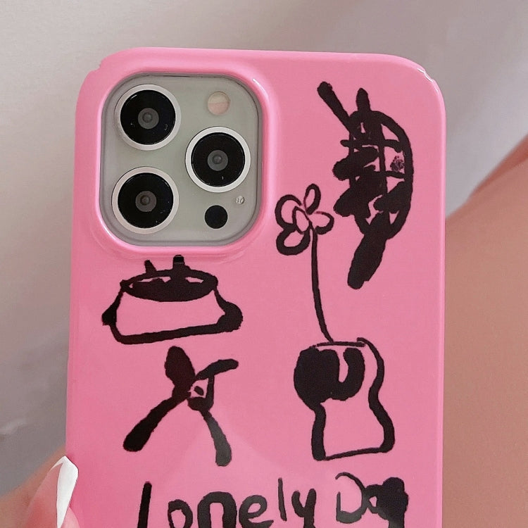 Avelena | Iphone 14 Plus Lackiertes Muster Pc Handyhülle - Einsamer Hund