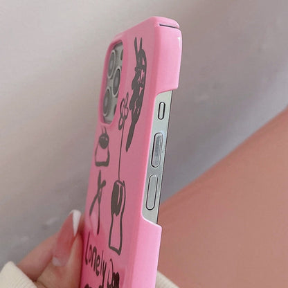Avelena | Iphone 14 Plus Lackiertes Muster Pc Handyhülle - Einsamer Hund