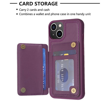Avelena | Iphone 14 Plus Bf25 Quadrat Karo Karten Tasche Halter Handy Hülle - Dunkel Lila