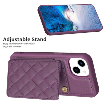 Avelena | Iphone 14 Plus Bf25 Quadrat Karo Karten Tasche Halter Handy Hülle - Dunkel Lila