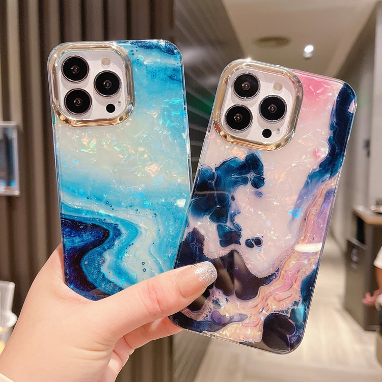 Avelena | Iphone 14 Plus Bunte Kristall Welle Tpu Handyhülle - Lila