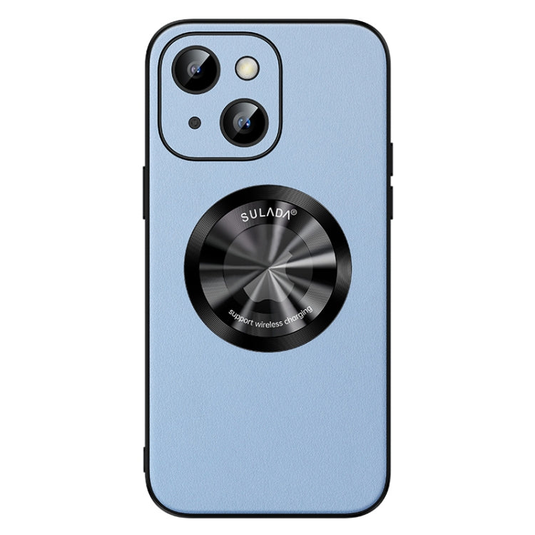 Avelena | iPhone 14 SULADA Mikrofaserleder MagSafe Magnetische Telefonhülle - Sierra Blau