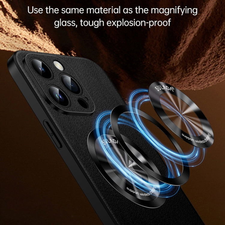 Avelena | Iphone 14 Plus Sulada Mikrofaser-Leder Magsafe Magnet Handyhülle - Grün