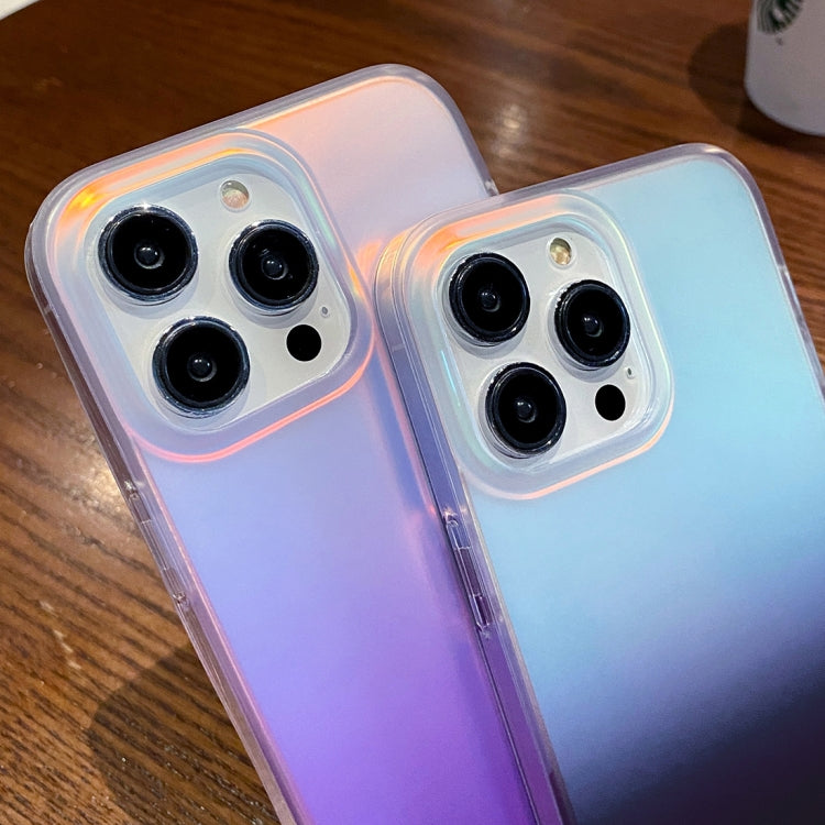 Avelena | iPhone 14 Doppelseitige IMD Laser Gradient PC Handyhülle - Lila
