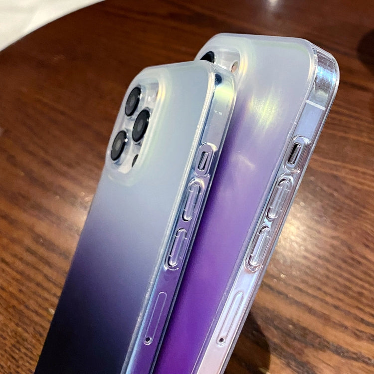 Avelena | iPhone 14 Doppelseitige IMD Laser Gradient PC Handyhülle - Lila
