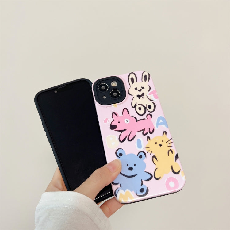Avelena | iPhone 14 2 in 1 PC + TPU stoßfeste Handytasche - Bär