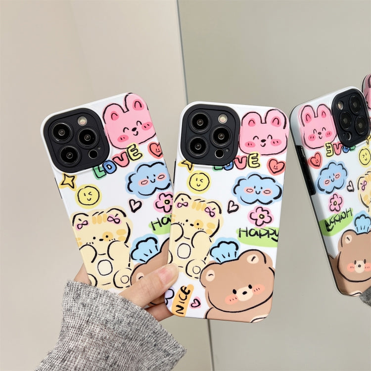 Avelena | iPhone 14 2 in 1 PC + TPU stoßfeste Handytasche - Bär