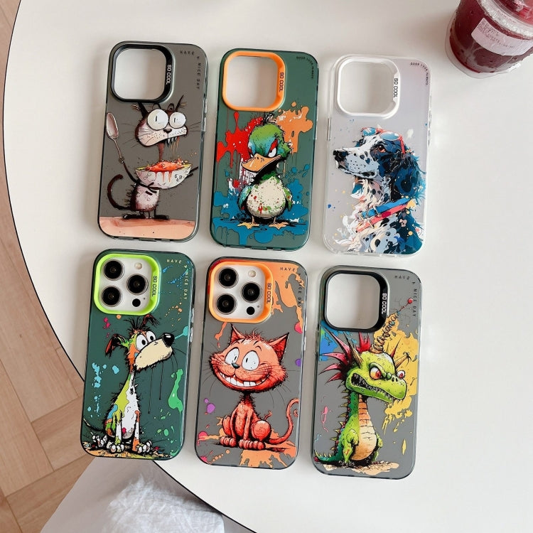 Avelena | iPhone 14 Tiermuster Ölmalerei Serie PC + TPU Handyhülle - Wolf