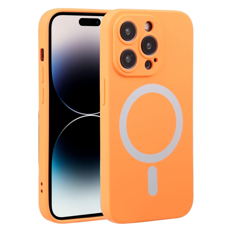 Avelena | Iphone 15 Pro Liquid Silicone Magsafe Handyhülle - Orange