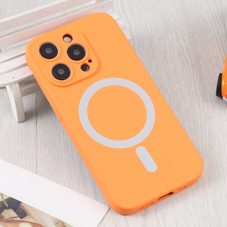 Avelena | Iphone 15 Pro Liquid Silicone Magsafe Handyhülle - Orange