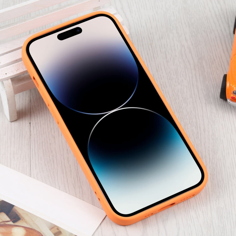 Avelena | Iphone 15 Pro Liquid Silicone Magsafe Handyhülle - Orange