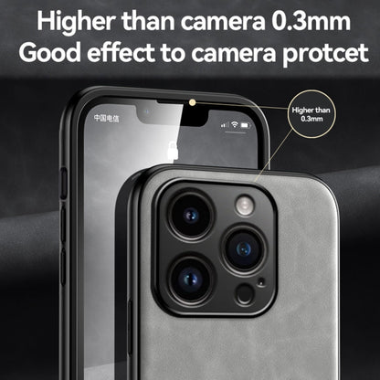 Avelena | iPhone 15 Skin Feel Magnetic Leather Back Phone Case - Dunkelgrau
