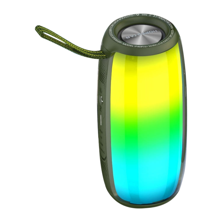Avelena | HOPESTAR P40 Pro IPX6 Wasserdicht RGB Licht Tragbarer Bluetooth Lautsprecher (Arme Grün)