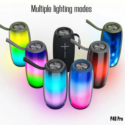 Avelena | HOPESTAR P40 Pro IPX6 Wasserdicht RGB Licht Tragbarer Bluetooth Lautsprecher (Arme Grün)