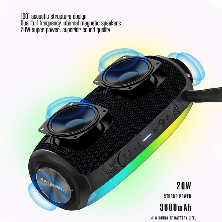 Avelena | HOPESTAR P40 Pro IPX6 Wasserdicht RGB Licht Tragbarer Bluetooth Lautsprecher (Arme Grün)