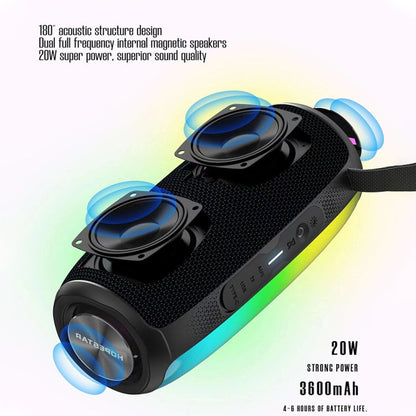Avelena | HOPESTAR P40 Pro IPX6 Wasserdicht RGB Licht Tragbarer Bluetooth Lautsprecher (Arme Grün)