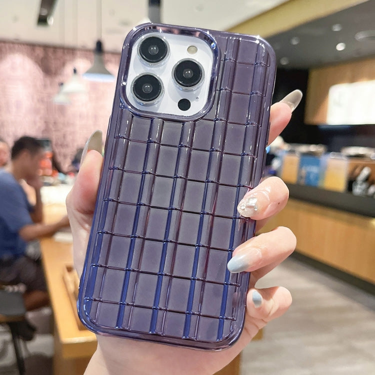 Avelena | iPhone 14 Pro elektroplattierte glasierte Fliesen TPU Telefonhülle - Lila
