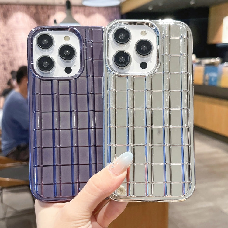 Avelena | iPhone 14 Pro elektroplattierte glasierte Fliesen TPU Telefonhülle - Lila
