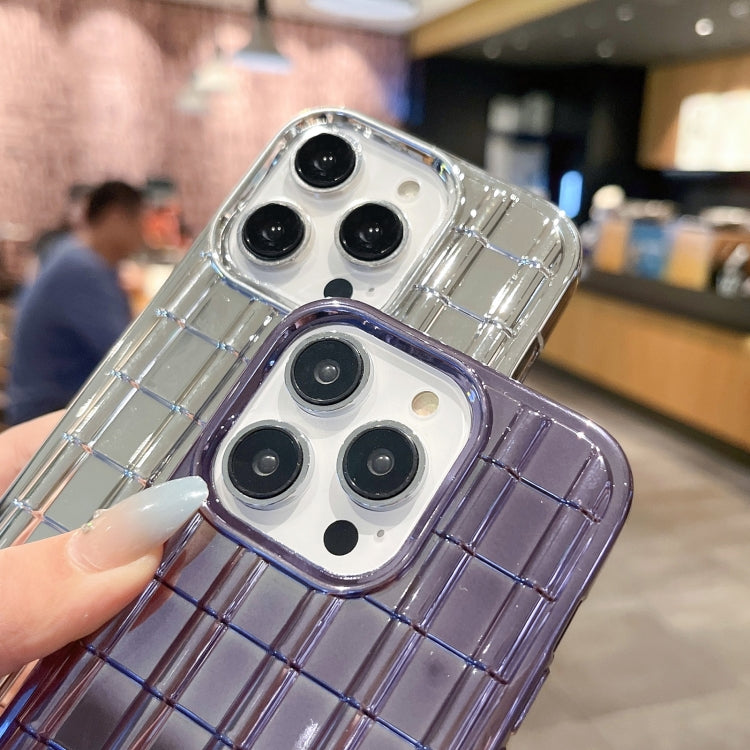 Avelena | iPhone 14 Pro elektroplattierte glasierte Fliesen TPU Telefonhülle - Lila
