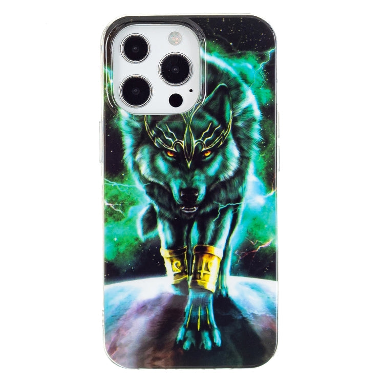 Avelena | Iphone 15 Pro Elektroplattierung Weiche Tpu Handyhülle - Fierce Wolf