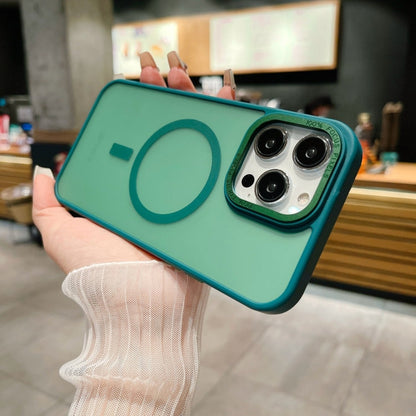 Avelena | Iphone 15 Pro Imitation Metall Frosted Skin Feel Acryl Magsafe Handyhülle - Sierra Blau